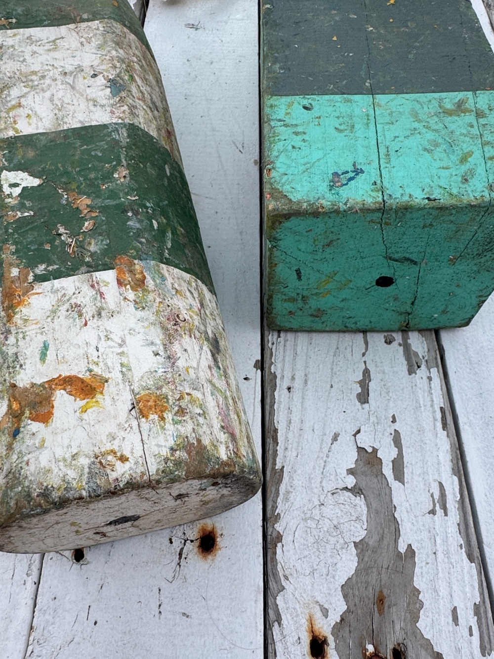 Set of Two Vintage Lobster Buoys Cape Cod - Picture 2 of 7